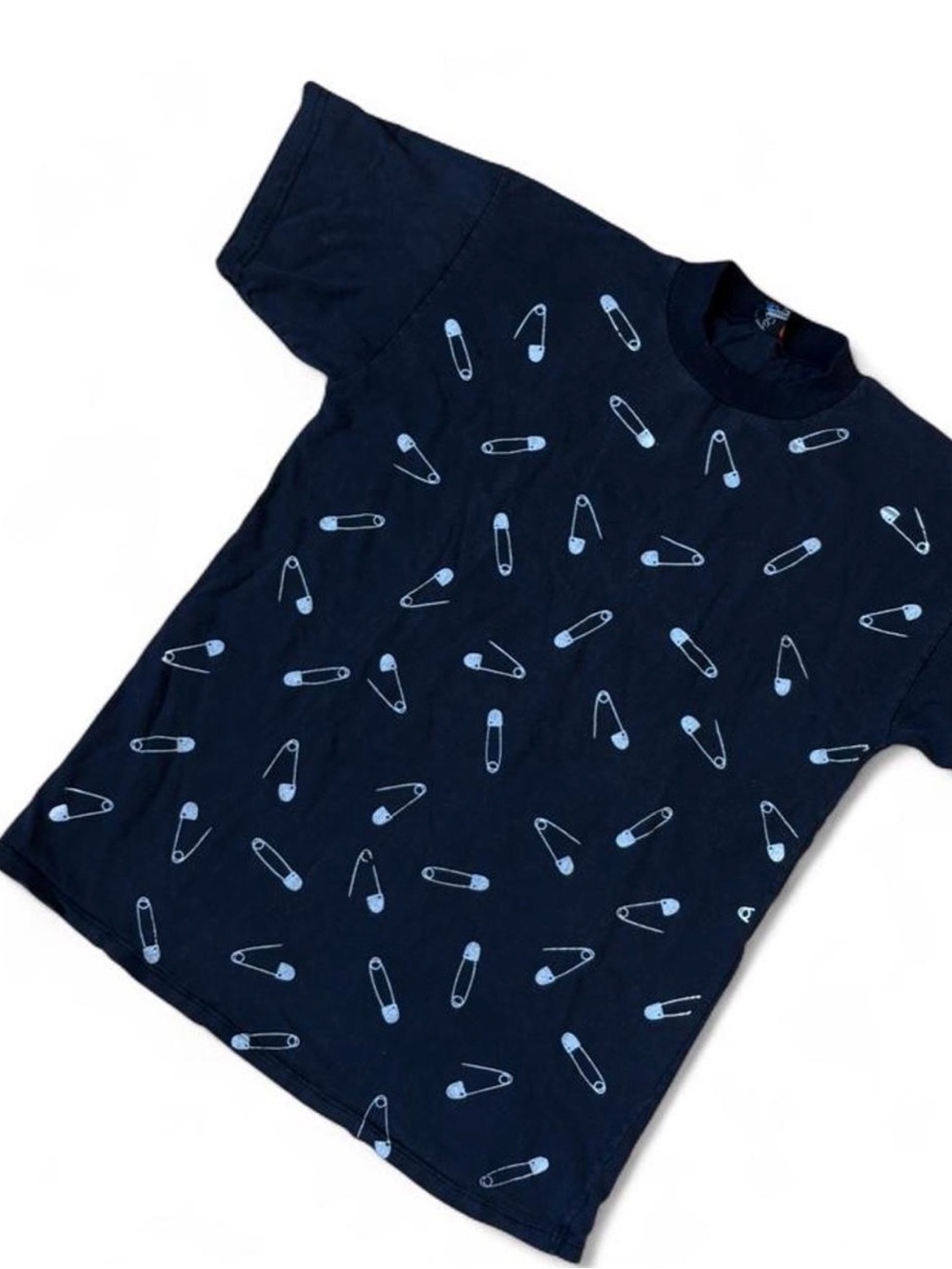 Kids Navy Safety Pin Print Tee - Unbranded